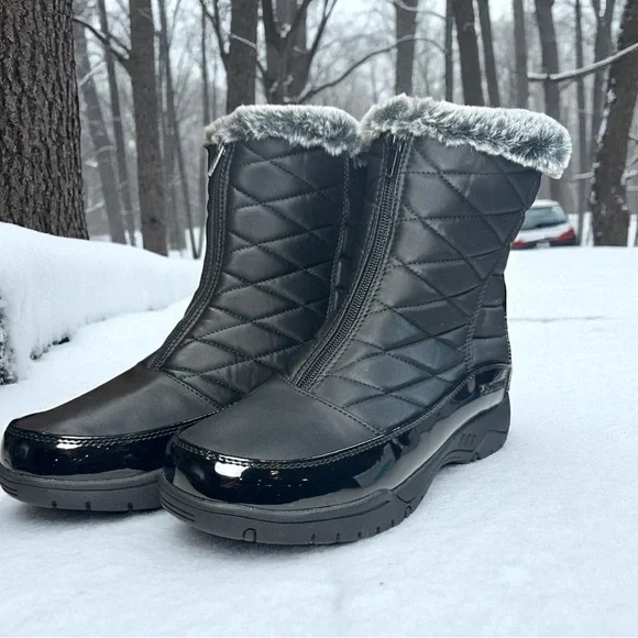 Weatherproof Esther Black Fur Lined Boots Sz 9 Brand New In Box - Picture 1 of 10